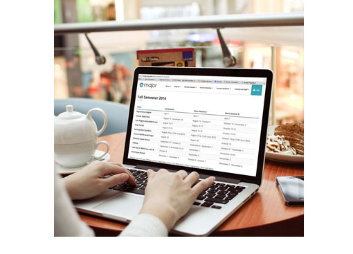 laptop image of eMajor calendar