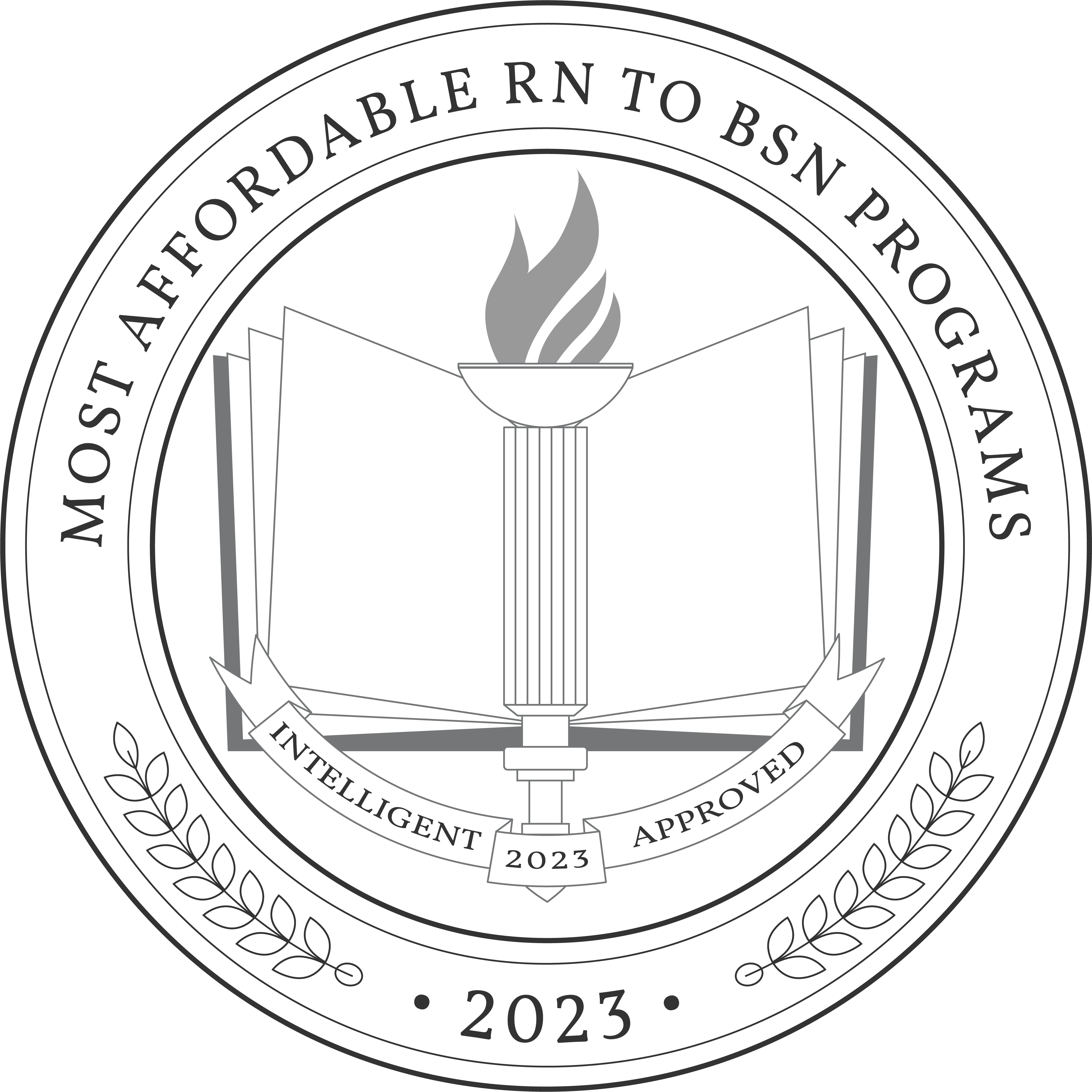 affordable rn to bsn program badge 2023