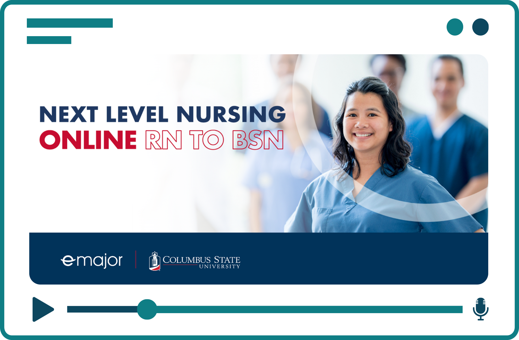nurse smiling while in webinar sessions
